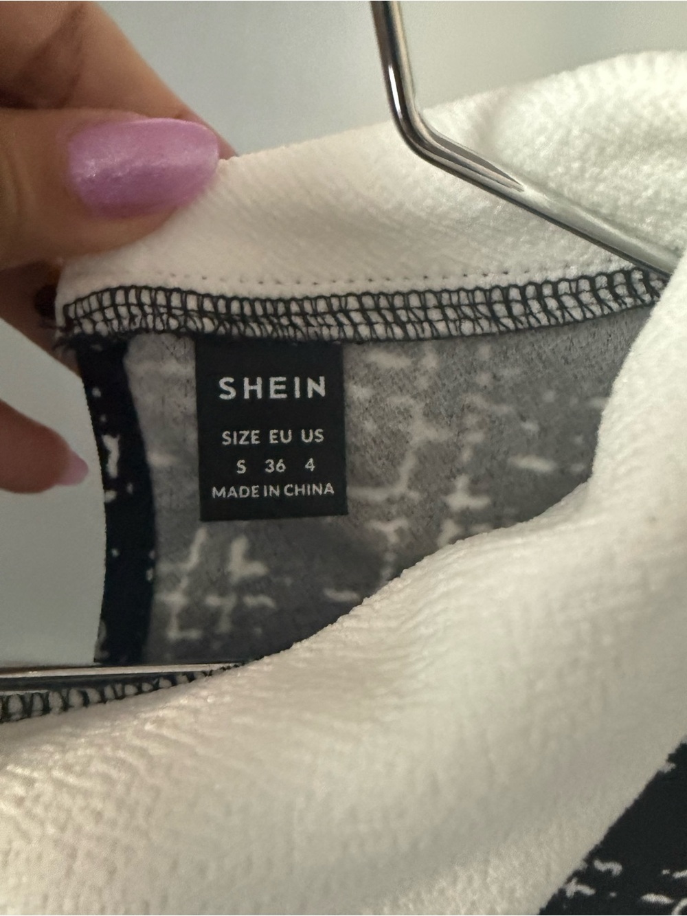 SHEIN White and Black plaid Women's dress size S/36/4